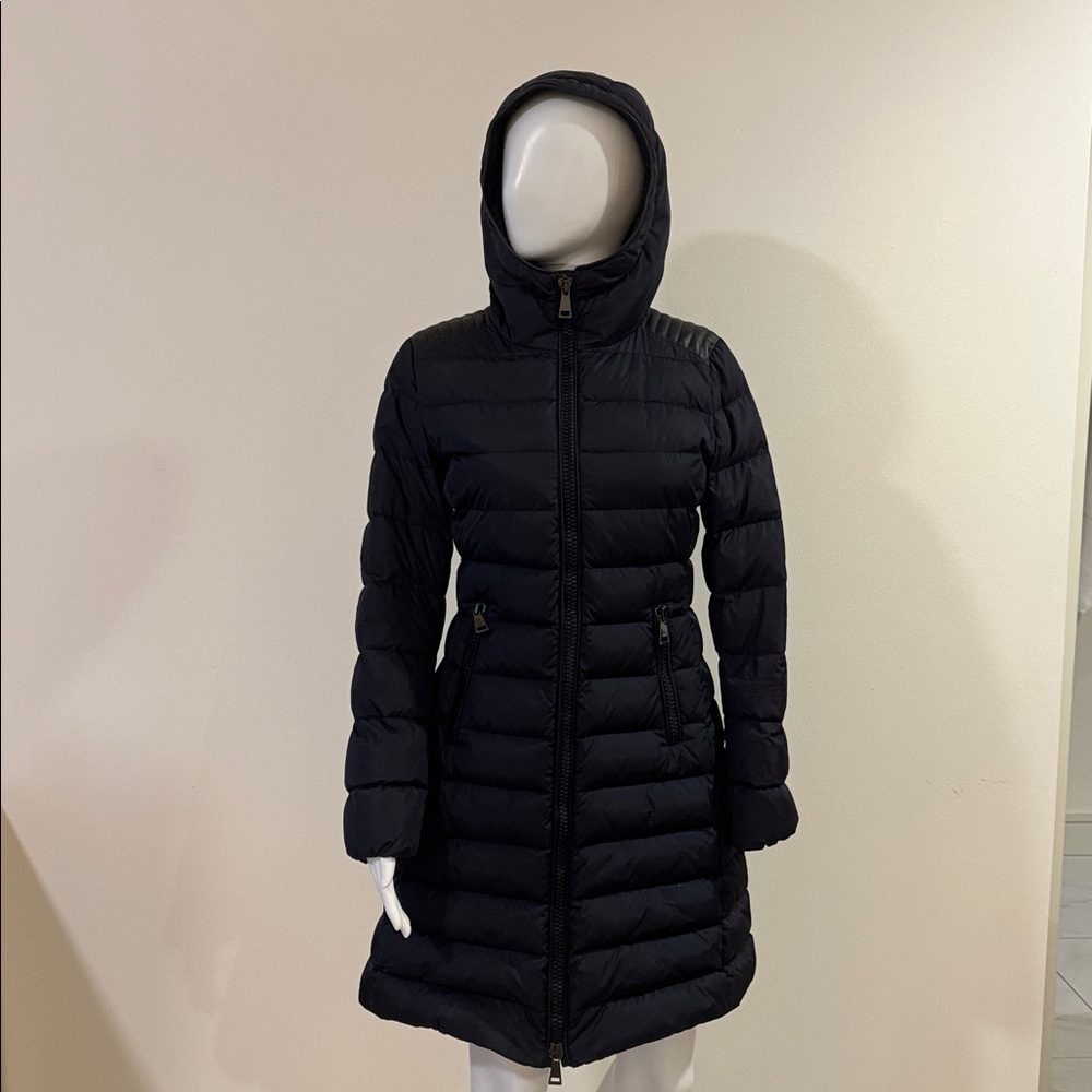 Moncler Navy mid length coat- pristine!